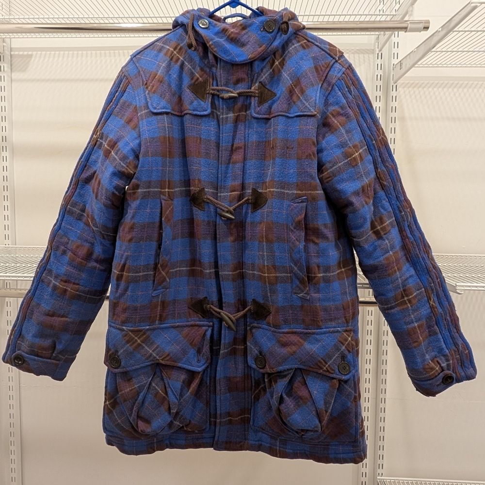 Adidas Tartan Shadow Duffle Coat (M)